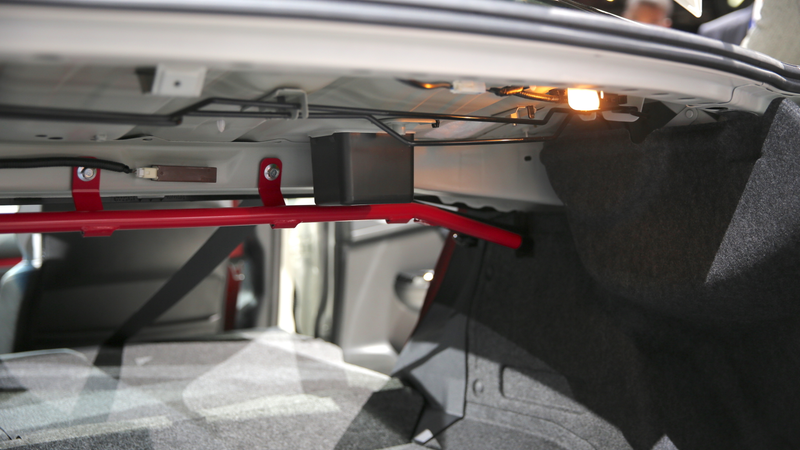 STI’s rear flexible draw stiffener fitted to the S209 show car at the Detroit Auto Show in January 2019.